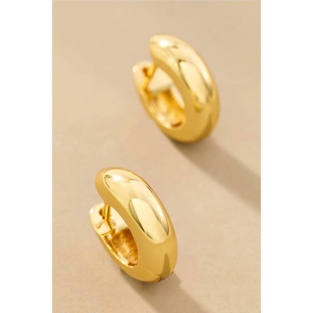 NEW UNCOMMON JAMES attitude hoop earrings in gold